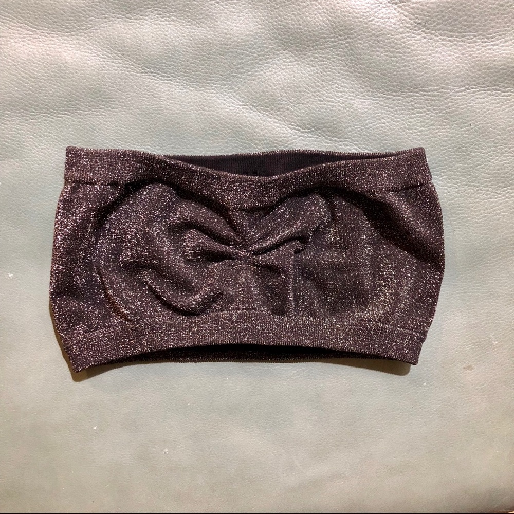 ❌SOLD❌ BEBE Grey Glittery Bandeau Top Size M/L
